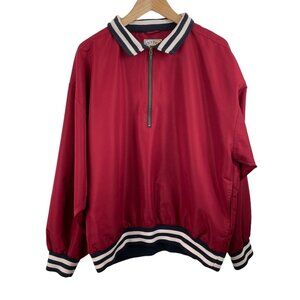 Cutter & Buck Burgundy 1/4 Zip Pullover Lined Windbreaker Jacket Mens Large
